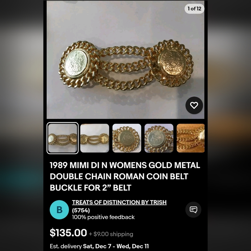 MIMI DI N RARE 1985 Coin Belt Buckle - Picture 11 of 11